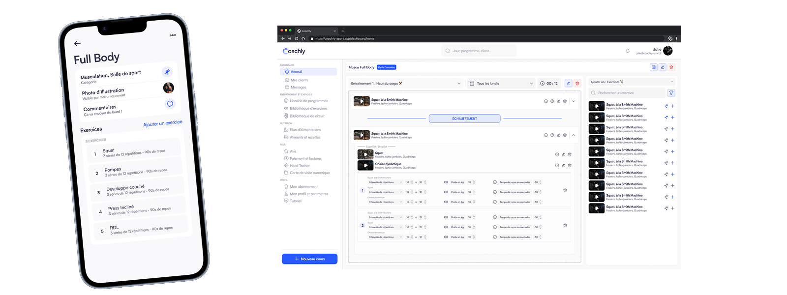 Coachly Mobile Application Dashboard